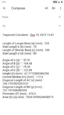 Trapezoid Calculator android App screenshot 0