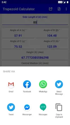 Trapezoid Calculator android App screenshot 1