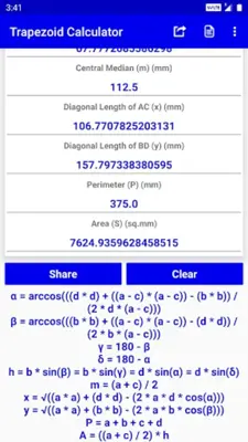 Trapezoid Calculator android App screenshot 3